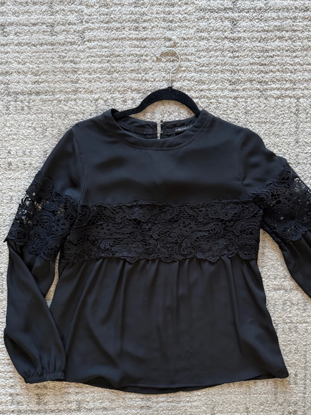 Black lace combo blouse